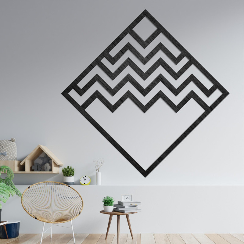 Drevená geometrická dekorácia štvorec - FORNET
