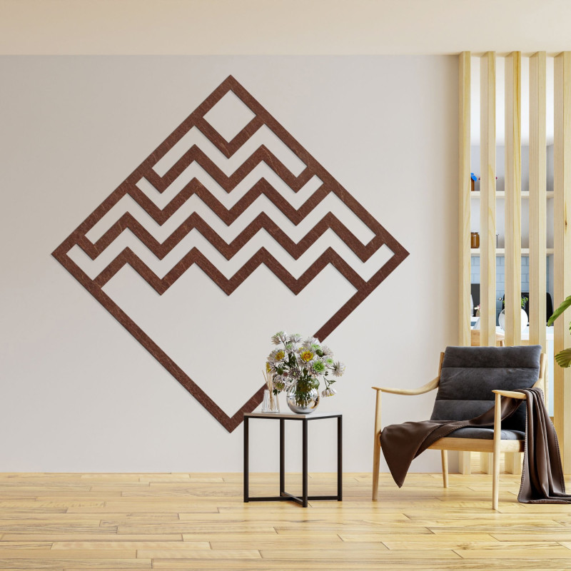 Drevená geometrická dekorácia štvorec - FORNET