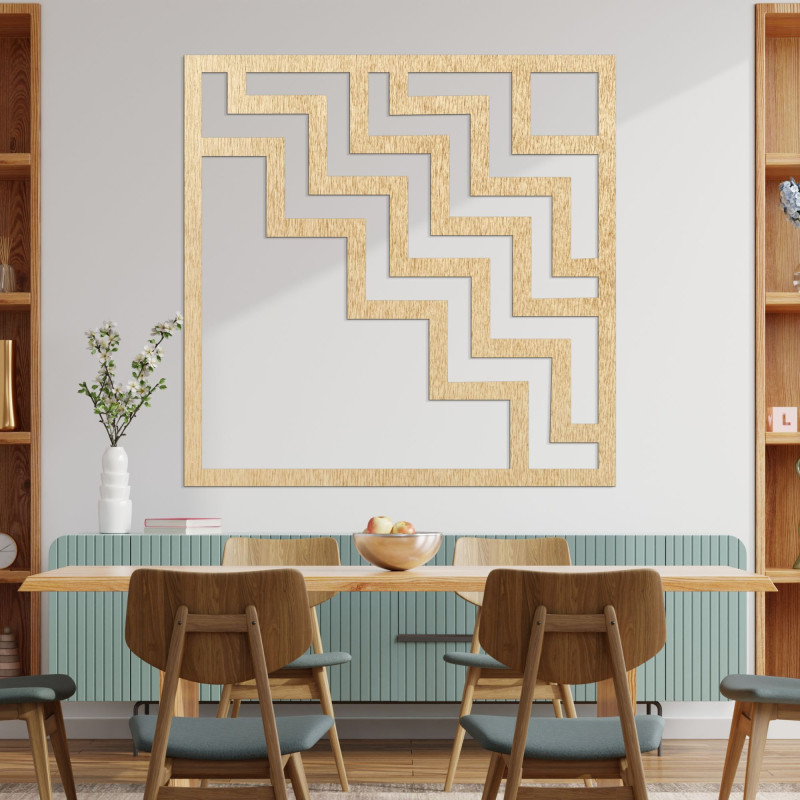 Drevená geometrická dekorácia štvorec - FORNET