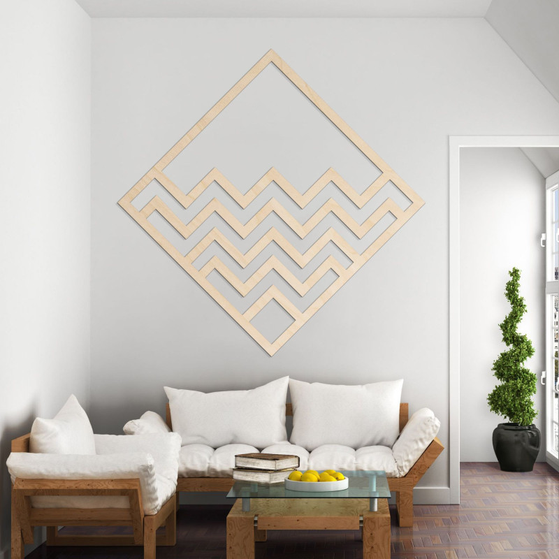 Drevená geometrická dekorácia štvorec - FORNET