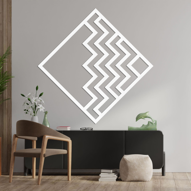 Drevená geometrická dekorácia štvorec - FORNET