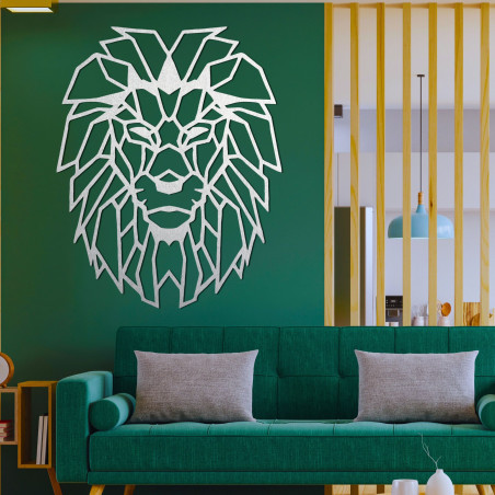 Drevená dekorácia na stenu geometrická silueta leva - LEONIS