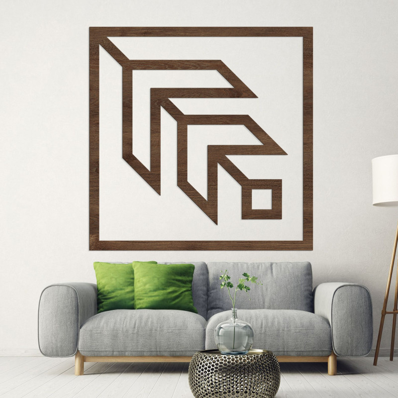 Nástenná geometrická dekorácia štvorec - SKAUKA