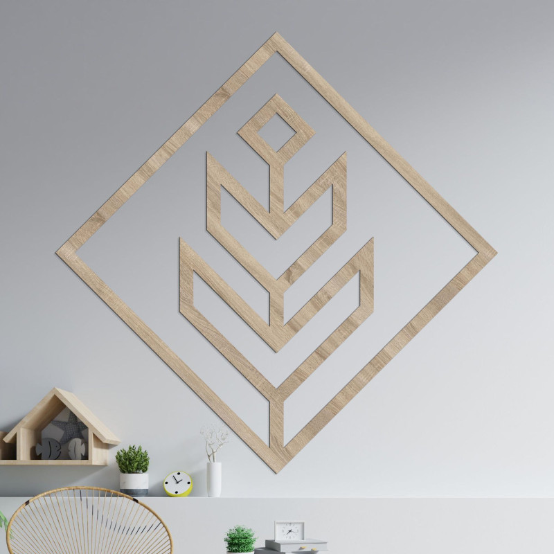 Nástenná geometrická dekorácia štvorec - SKAUKA