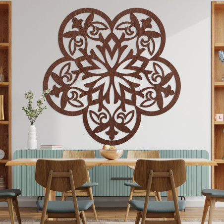 Drevená dekorácia na stenu mandala tichý kvet - FLORIVA Drevená dekorácia na stenu mandala tichý kvet - FLORIVA