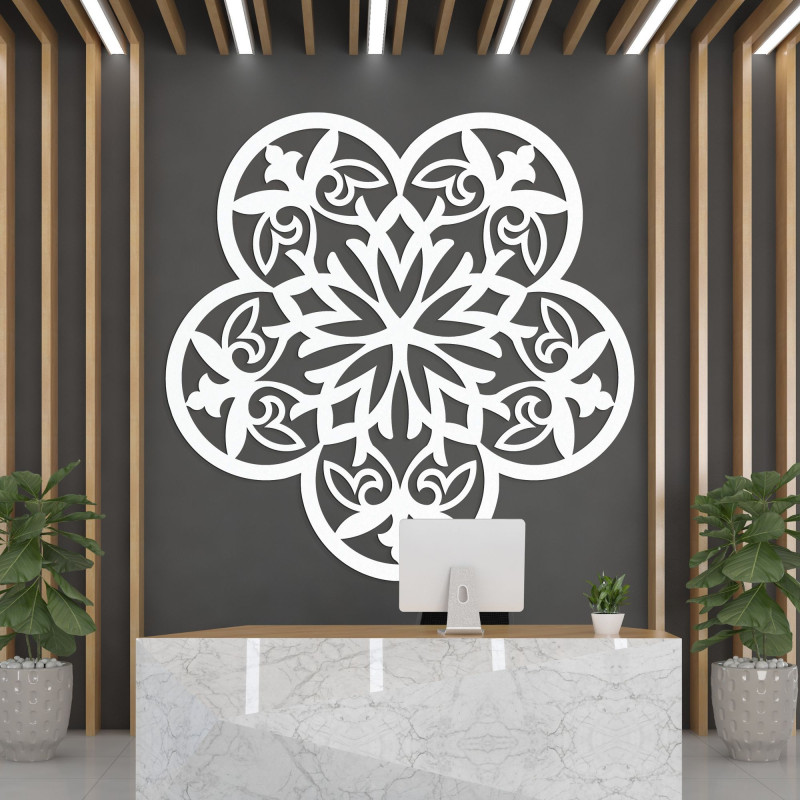Drevená dekorácia na stenu mandala tajomný kvet - AURELIA