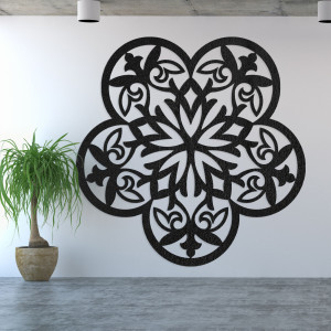 Drevená dekorácia na stenu mandala tajomný kvet - AURELIA