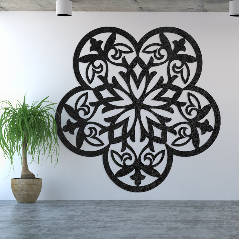 Drevená dekorácia na stenu mandala tajomný kvet - AURELIA