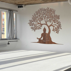 Drevený obraz strom života a Budha - MOTERO 2