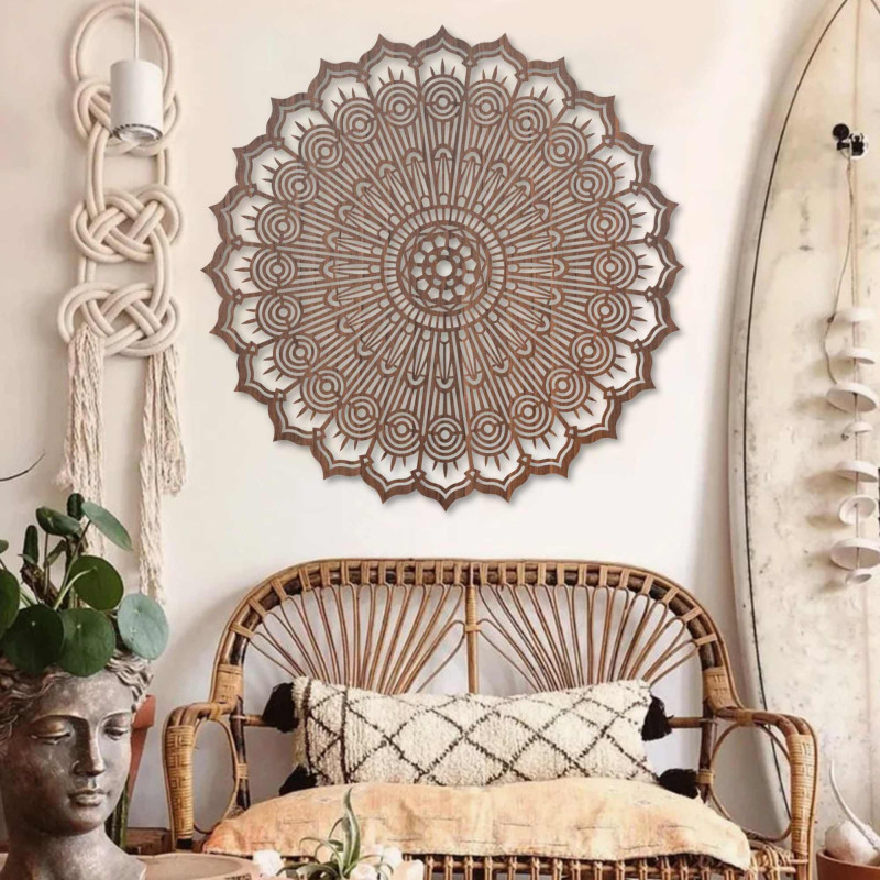 Drevená mandala na stenu