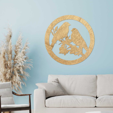 Drevený obraz na stenu vtáky na konári Drevený obraz na stenu vtáky na konári