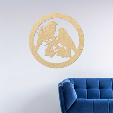 Drevený obraz na stenu vtáky na konári Drevený obraz na stenu vtáky na konári