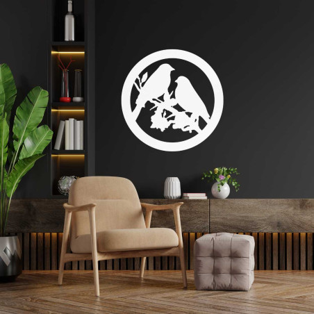 Drevený obraz na stenu vtáky na konári Drevený obraz na stenu vtáky na konári