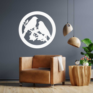 Drevený obraz na stenu vtáky na konáre - AVIAN 2