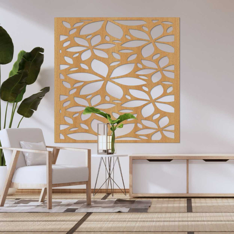 Drevený kvetinový obraz štvorec - BOTANICA