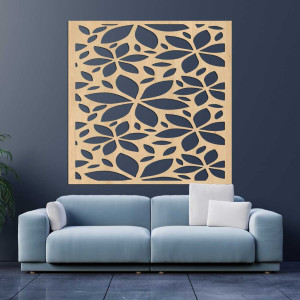 Drevený kvetinový obraz štvorec - BOTANICA 2