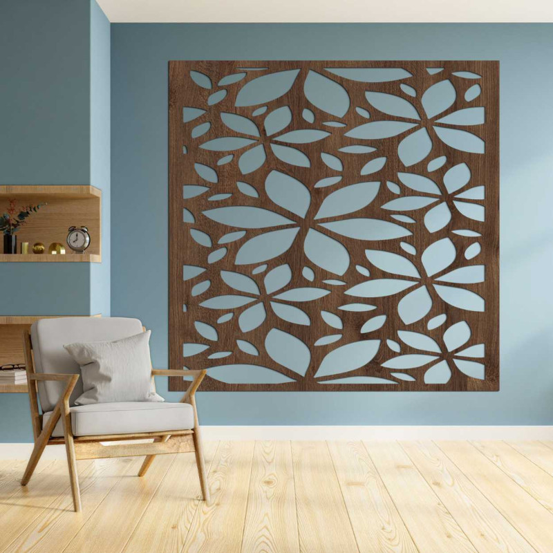 Drevený kvetinový obraz štvorec - BOTANICA