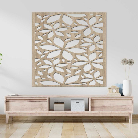 Drevený kvetinový obraz štvorec - BOTANICA