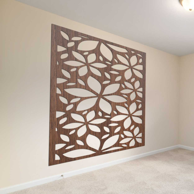 Drevený kvetinový obraz štvorec - BOTANICA