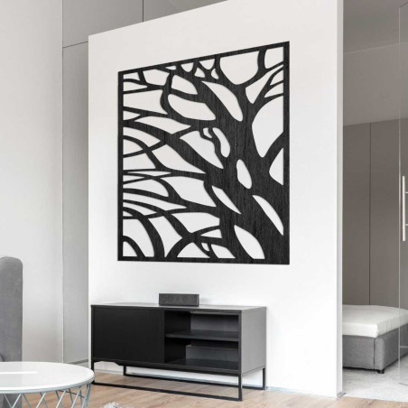 Drevená dekorácia na stenu príroda štvorec - LASLO