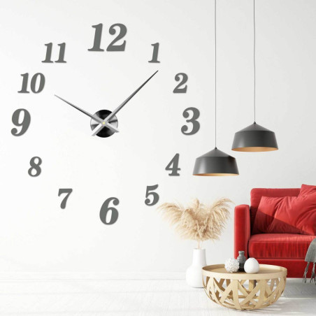 Detail ciferníka nalepovacích hodín z plexiskla s čiernymi ručičkami Detail ciferníka nalepovacích hodín z plexiskla s čiernymi ručičkami