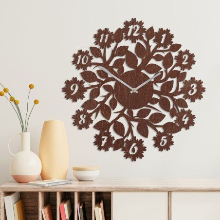 moderné hodiny s číslami, kvety moderné hodiny s číslami, kvety