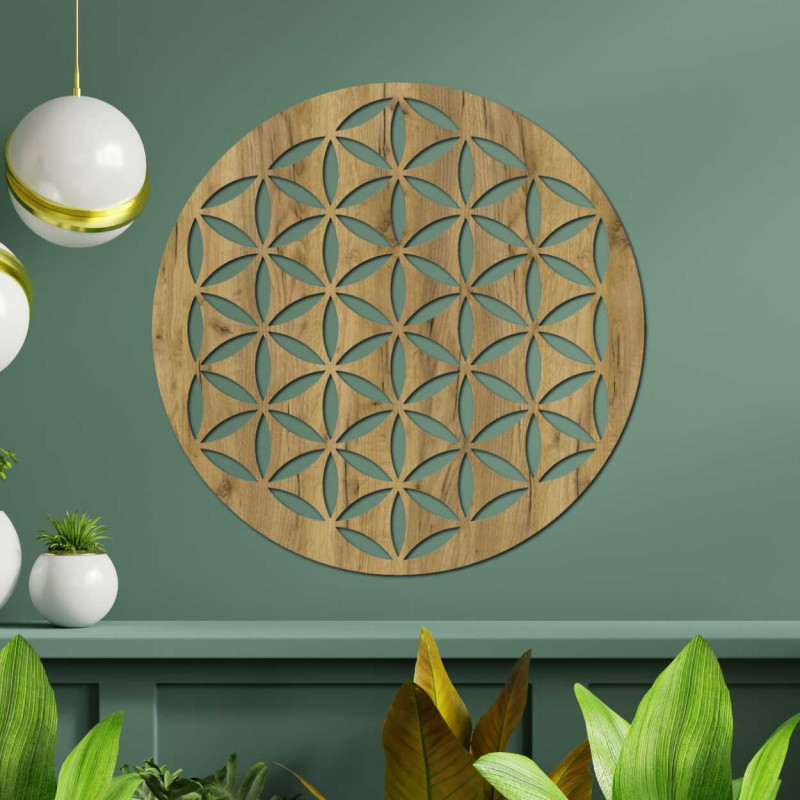 Nástenná drevená dekorácia kvet života - TARNESHE