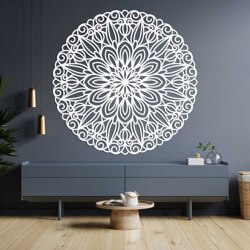 Elegantná drevená mandala na stenu
