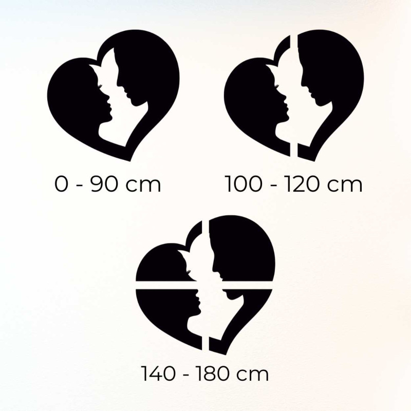 Nástenný dizajn zobrazujúci spojenie dvoch ľudí v jednoduchom srdcovom tvare.