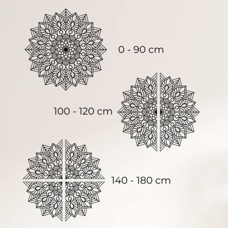 Vizualizácia produktu slúži na znázornenie reálnych rozmerov dekorácie na stene.