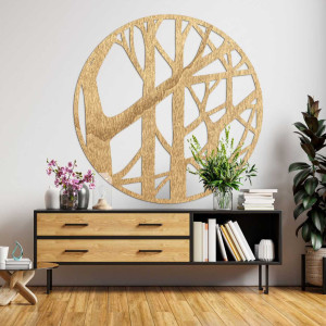 Detailný pohľad na drevený stromový vzor v kruhovom dizajne