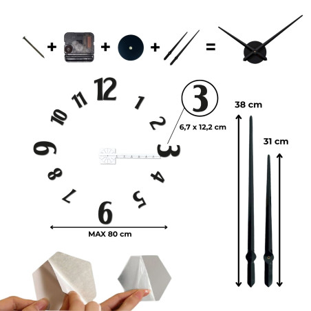 Štýlove hodiny na stenu nalepovacie - CHRLIE