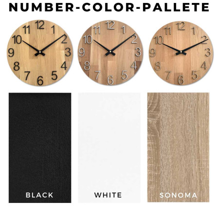 Kruhové hodiny s dekoratívnym výrezom v stredovej časti a jemnou kresbou dreva. Kruhové hodiny s dekoratívnym výrezom v stredovej časti a jemnou kresbou dreva.