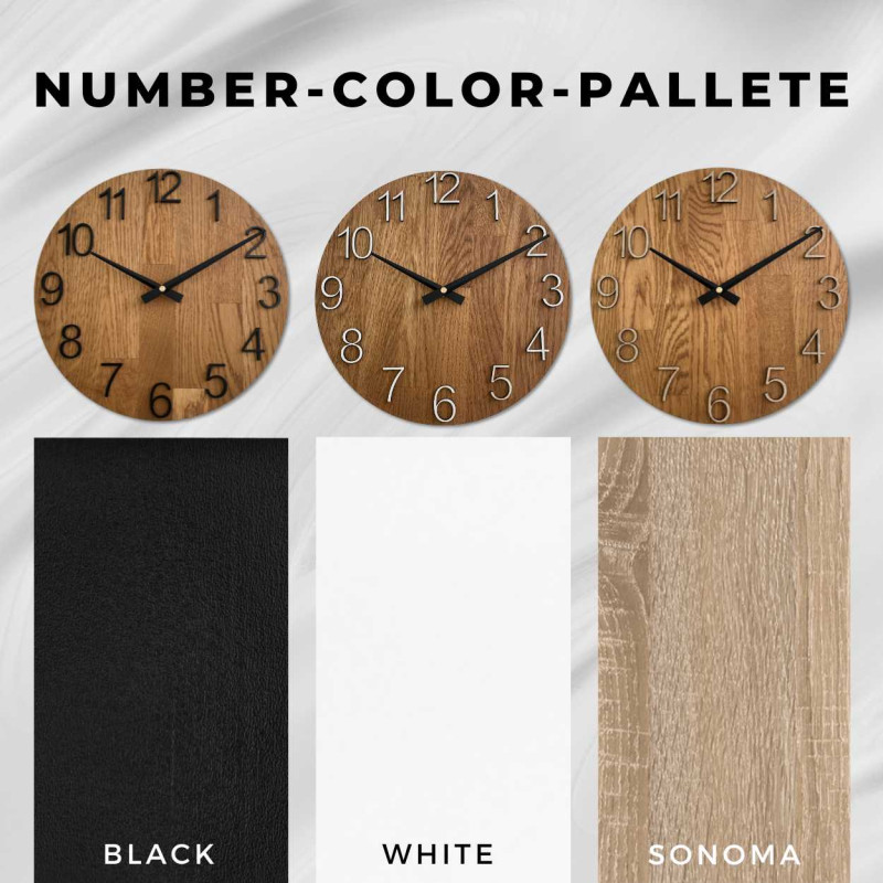 Záber na hodinový ciferník vyrobený z dreva s čistým a jednoduchým vzhľadom.