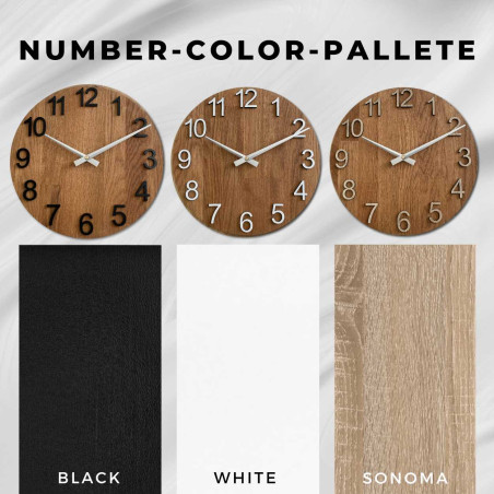 Dubové hodiny na stenu s arabskými číslicami - DOMODRA