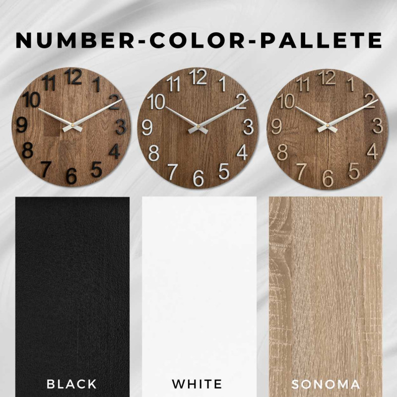 Moderné drevené hodiny s okrúhlym tvarom a decentným ciferníkom