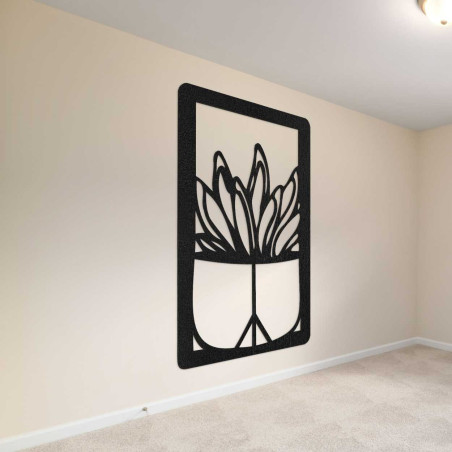 Veľká drevená dekorácia na stenu s prírodným motívom kaktusu Veľká drevená dekorácia na stenu s prírodným motívom kaktusu