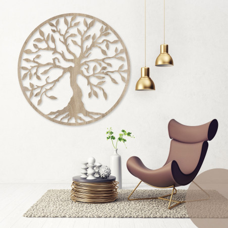 Drevený obraz strom života v kruh