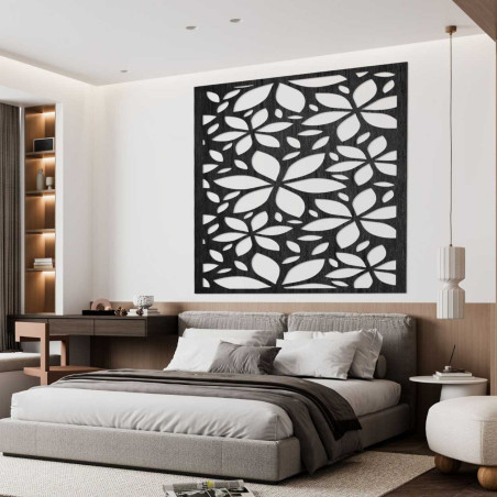 Drevený dekorácia na stenu kvety štvorec- SAJFO