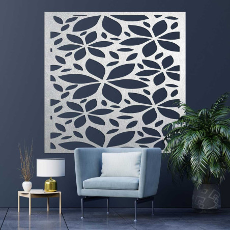 Drevený dekorácia na stenu kvety štvorec- SAJFO