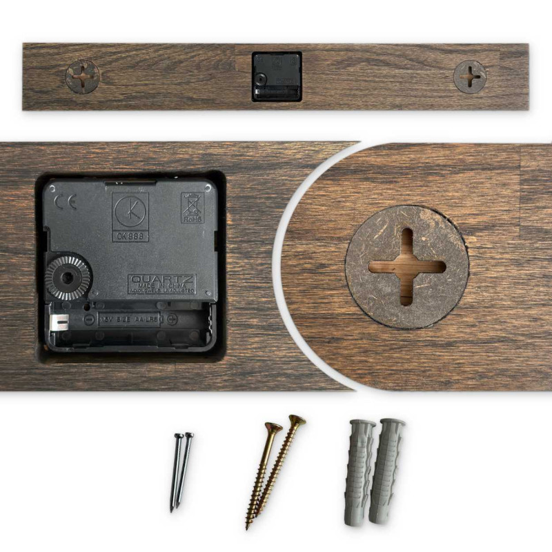 Ručne vyrobené zvislé dubové nástenné hodiny -...