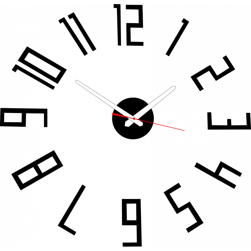 Moderné hodiny na stenu vyrobené z plastu. Vlastná výroba, X-momo