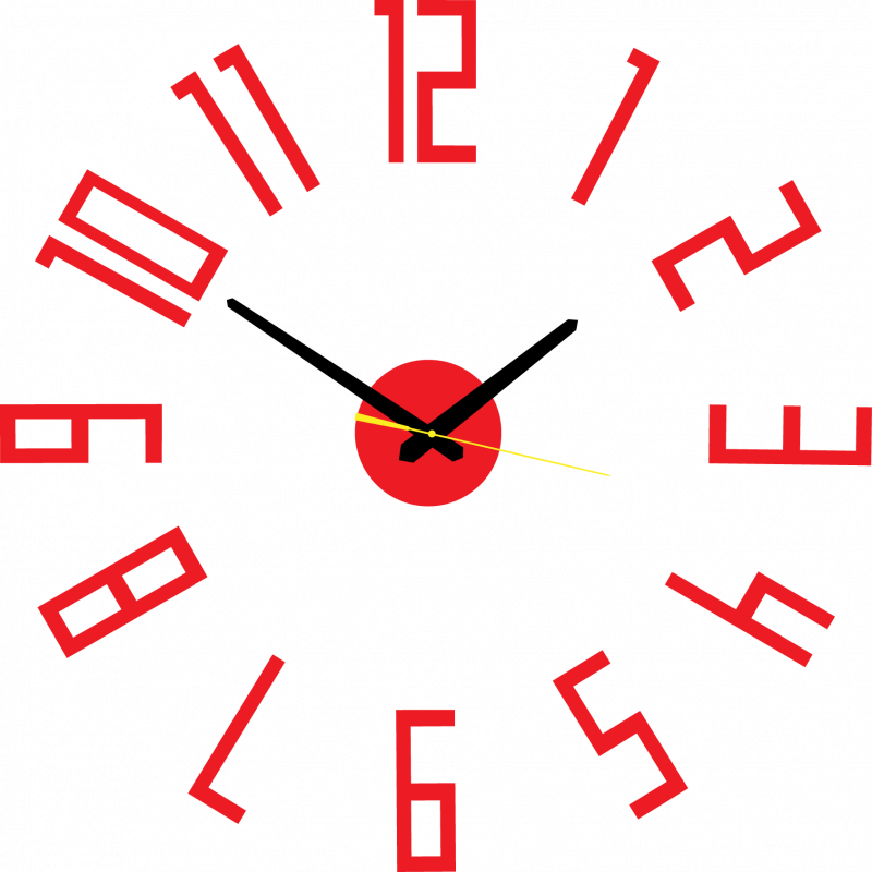 Moderné hodiny na stenu vyrobené z plastu. Vlastná výroba, X-momo