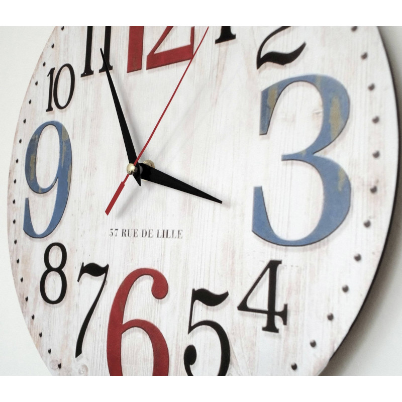 Drevené hodiny obraz ROSE . Fi 34 cm