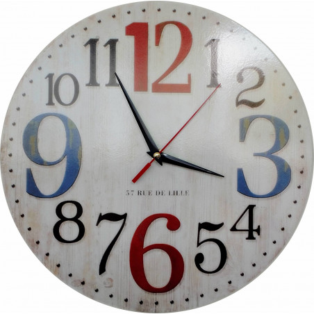 Drevené hodiny obraz ROSE . Fi 34 cm Drevené hodiny obraz ROSE . Fi 34 cm