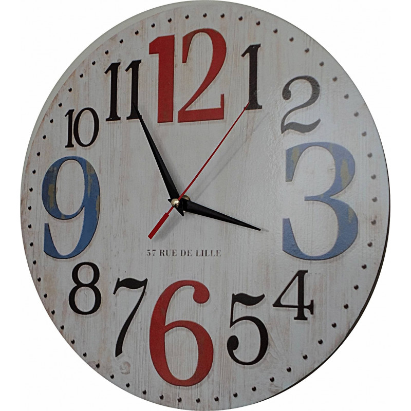 Drevené hodiny obraz ROSE . Fi 34 cm