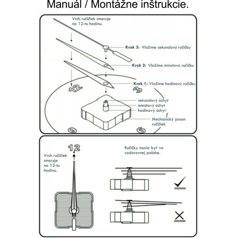 Moderné nalepovacie nástenné zrkadlové hodiny na stenu čierne