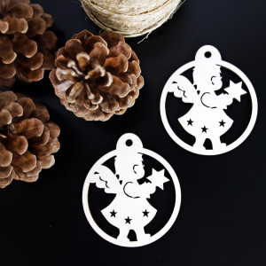 Vianočné ozdoby vyrobené z dreva, rozmer: 79x90 mm