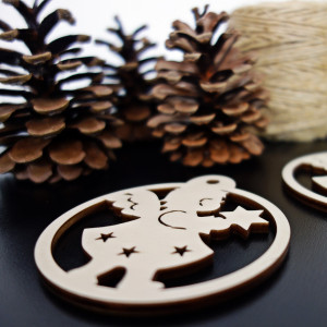 Vianočné ozdoby vyrobené z dreva, rozmer: 79x90 mm 2