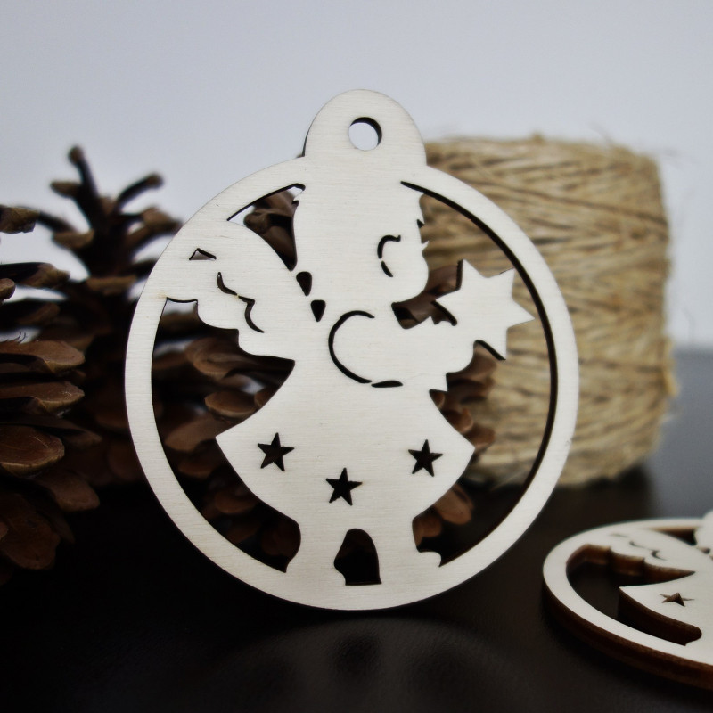 Vianočné ozdoby vyrobené z dreva, rozmer: 79x90 mm
